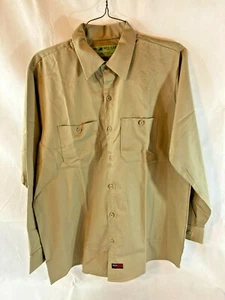 NWT Red Kap Men's Tan/Khaki Work Shirt Long Sleeve Size L - Picture 1 of 4