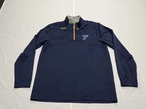 Pullover St Louis Blues NHL Reebok Center Ice para hombre 1/4 cremallera talla grande - Imagen 1 de 6
