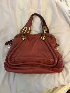 [Excelente+] Bolso de Hombro Chloe Paraty 2 Vías Cuero Rojo Tono Dorado Usado - Imagen 1 de 7