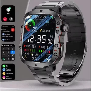 Military Smart Watch Men IP68 5ATM Outdoor Sports Fitness Tr - Picture 1 of 13