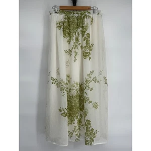 Calypso St Barth White Green Floral Maxi Skirt Sz M, Bohemian Gypsy Style NWT - Picture 1 of 11