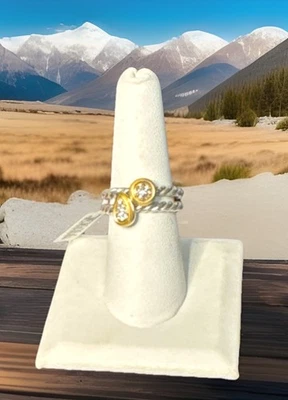 Juego de 2 anillos Brighton MASSANDRA talla 7 lágrima y círculo nuevo con etiquetas ¡Hallazgo raro! Foto 1 de 4