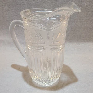 Vintage Bleikristall klar und mattiert 8" Wasserkrug sehr schwer 24 Unzen - Bild 1 von 4