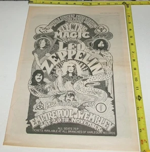 LED ZEPPELIN Vintage Concert AD Advert 1971 Empire Pool Wembley Page Plant #2 - Picture 1 of 2