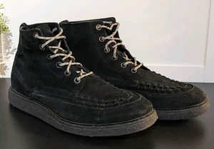 AllSaints Mens Moth Suede Leather Lace Up Ankle Boots Black Size 11 UK 45 Eu - Picture 1 of 13