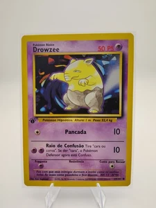 Pokemon Base Set 1st Edition Drowzee 49/102 PORTUGUESE  LP - Picture 1 of 2