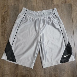 Vintage Nike Dazzle Basketball Shorts Mens Small Silver Black Shiny Silky Y2k - Picture 1 of 9
