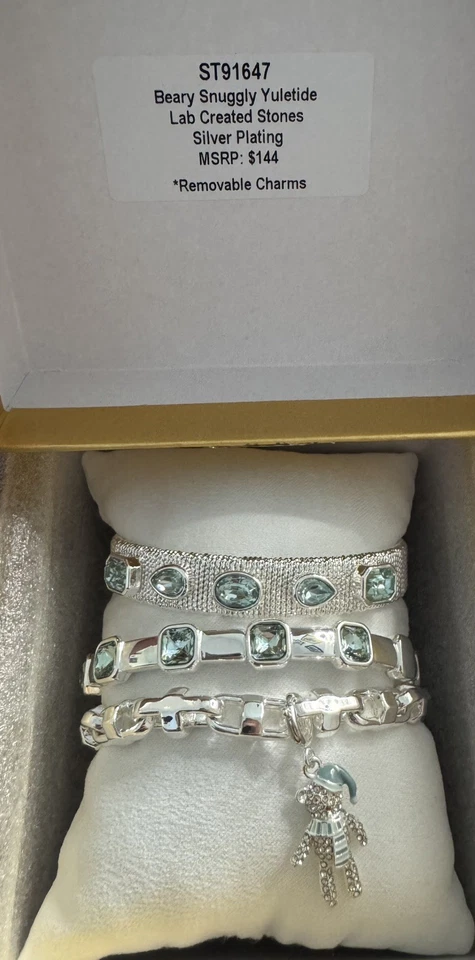 Bomb Party Holiday Gem Society Beary snuggly Yuletide Lab Silver Plating - Image 1 of 1