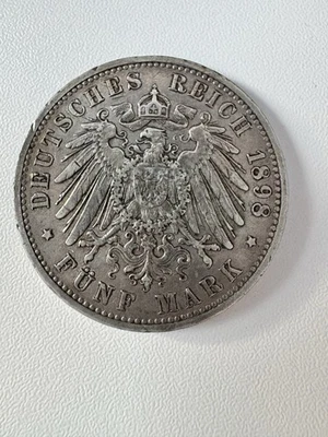 5 Mark Deutsches Reich 1898 A Wilhelm II Deutscher Kaiser König von Preussen - Bild 1 von 2
