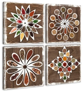 Cuadros de cocina decoración de pared lienzo vintage arte de pared cocina obras de arte especias para... - Imagen 1 de 7