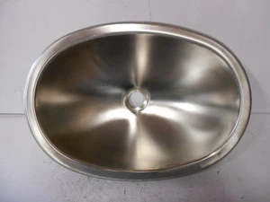 *12 X 17 OVAL STAINLESS STEEL SINK SINGLE BOWL RV K&B FIXTURES FREE SHIP *5A* - Picture 1 of 5