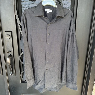 Cutter and Buck Long Sleeve Button up  Dress Shirt Men XLT BLACK  - Image 1 of 4