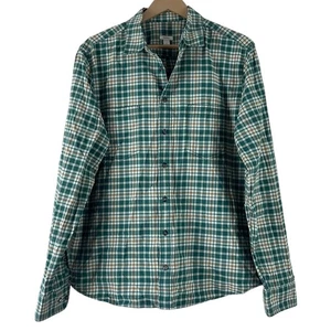 Fossil Mens Shirt L Green Plaid Button Down 100% Cotton Ladcore Heritage  - Picture 1 of 4
