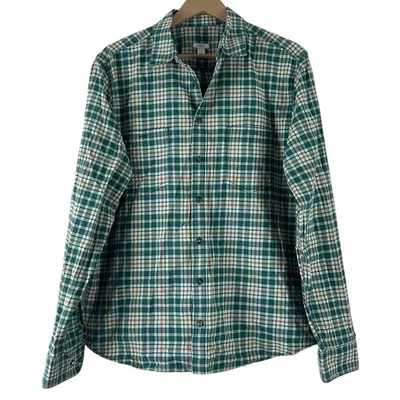 Fossil Mens Shirt L Green Plaid Button Down 100% Cotton Ladcore Heritage  - Image 1 of 4