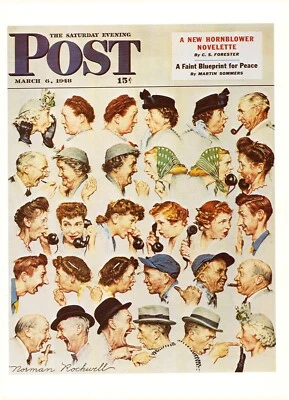1948 MAR 6 The Gossips NORMAN ROCKWELL SATURDAY EVENING POST COVER ART PRINT - Image 1 of 3