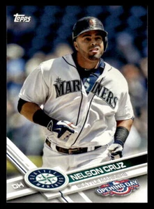 Tarjeta de béisbol Nelson Cruz #27 2017 de los Marineros de Seattle Mariners día inaugural Topps - Imagen 1 de 2