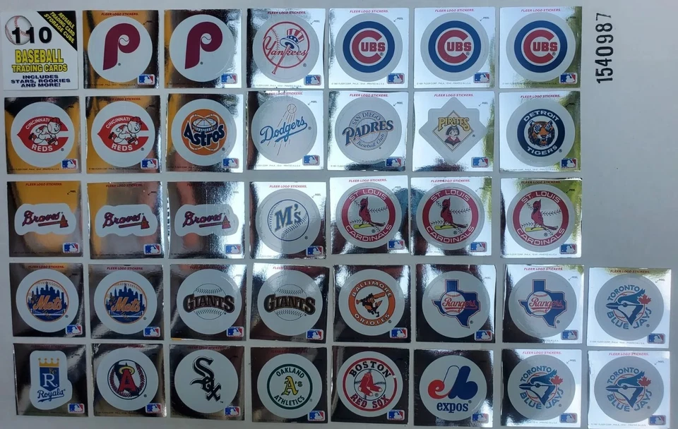 Lote 36 pegatinas holograma plata Fleer Ultra de colección Grandes Ligas de béisbol MLB Foto 1 de 4