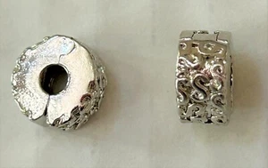 Clip Lock Spacer Stopper Charm Beads, Fits Snake Chain Bracelets, Set of two - Bild 1 von 4