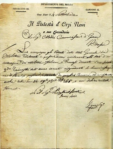 4960 01 REGNO D'ITALIA LETTERA DEL PODESTA D'ORZI NOVI X MEDICI COMMISSARI GUERR - Picture 1 of 2