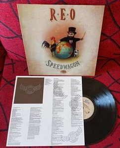 R.E.O. REO SPEEDWAGON ** The Earth, A Small Man...*** 1990 SPAIN LP w/ INSERT - Picture 1 of 5
