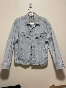 Vintage Lee Men's Denim Jacket Classic 80s 90s White Wash - Picture 1 of 6
