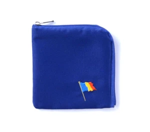 SGI Soka Gakkai  prayer beads Blue Pouch three color logo H4.3 in×W4.5 in - Picture 1 of 5