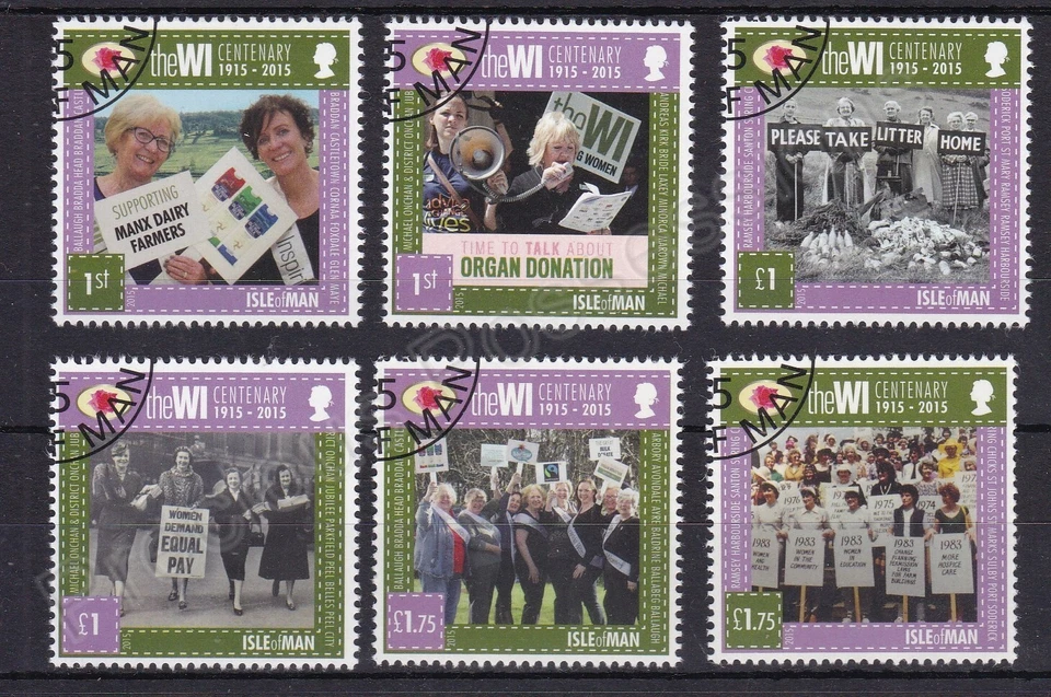 ISLE OF MAN SG 1994-1999 USED STAMP SET 2015 CENTENARY OF WI WOMENS INSTITUTE  - Image 1 of 1
