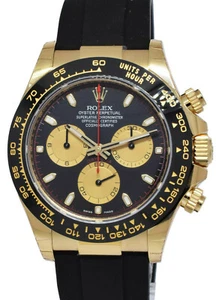 NOS Rolex Daytona 18k Yellow Gold Black Dial Oysterflex Watch '23 B/P 116518 - Picture 1 of 13