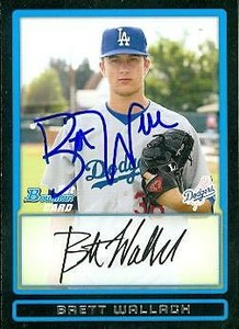 Brett Wallach autographed Baseball Card (Dodgers) 2009 Bowman Rookie #BDPP74