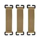 3x Khaki Patch Panel Loop Nylon Webbing Linker for Molle System Attachment