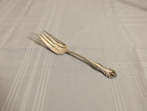 Sterling silver cold meat serving fork - Mazarin pattern by Dominick & Haff Cover