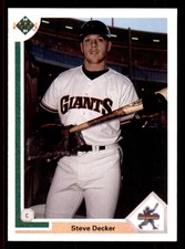 1991 Upper Deck Steve Decker #25  SR, RC, UER San Francisco Giants