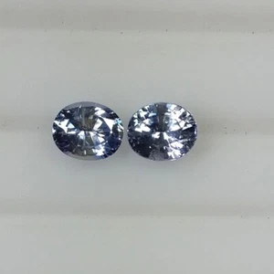 1.58ct Natural Cylon Zafiro Azul Fina Calidad (6X5) Ovalado Par A Juego - Imagen 1 de 3