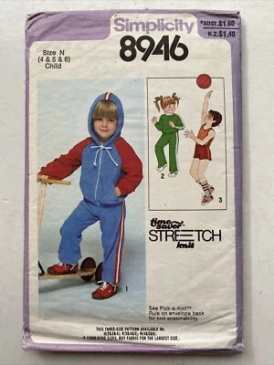 Simplicity 8946- Children’s Active Wear Vintage Sewing Pattern Sizes 4-6 - image 1 of 4