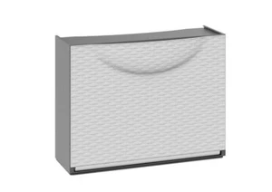 Schuhschrank Schuhregal Schuhkipper Schuhständer für Schuhe Rattan Design Weiß - Bild 1 von 2