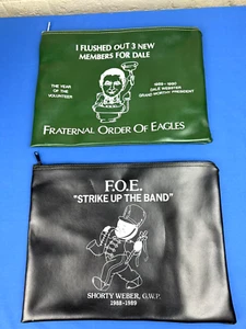 2 Vintage Fraternal Order of Eagles - Zipper Pouch - 15.25" x 11.5" CLEAN! - Picture 1 of 12