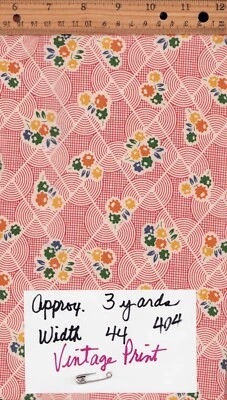 American Jane Look & Learn 1930s Cotton Fabric 3.5 yards x 44" OOP Unwashed RARE - Image 1 of 2