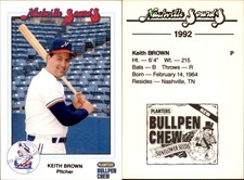 Keith Brown 1992 Nashville Sounds #NNO Card *AutographDen*