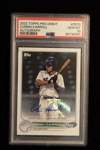 Autógrafo Topps Pro 2022 debut Corbin Carroll #PD73 PSA GEMA COMO NUEVO 10 - Imagen 1 de 2