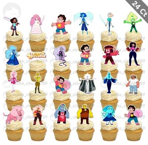 24 gemas espaciales para cupcake topper comida fiesta de cumpleaños fiesta de cumpleaños Steven Universe - Imagen 1 de 1