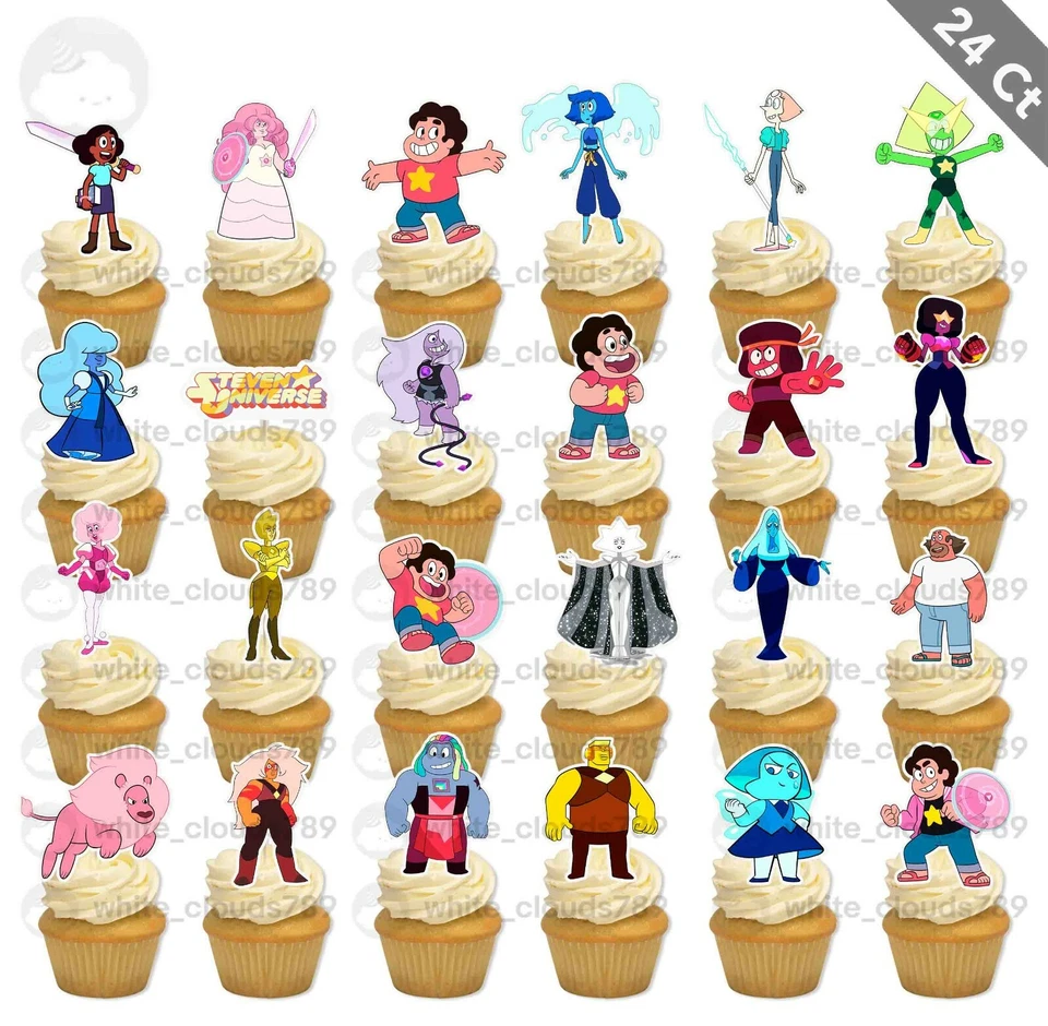 24 gemas espaciales Steven Universe Cupcake Topper comida fiesta de cumpleaños Foto 1 de 1