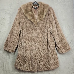 Dennis by Dennis Basso Faux Fur Swing Coat Beige/Tan/Taupe Textured Sz 2X NWOT  - Picture 1 of 24