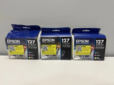 Epson 127 XL High Capacity Color Ink Cartridge (C, M, Y) 2x + Black Pack New - Image 1 of 4