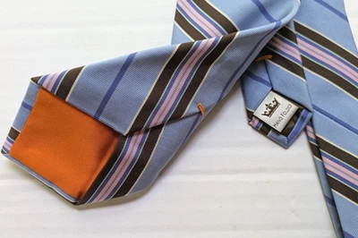 PETER MILLAR 100% ШЕЛКОВАЯ ПОЛОСА ВРУЧНУЮ СЛОЖЕННЫЙ ГАЛСТУК 61» - Изображение 1 из 3