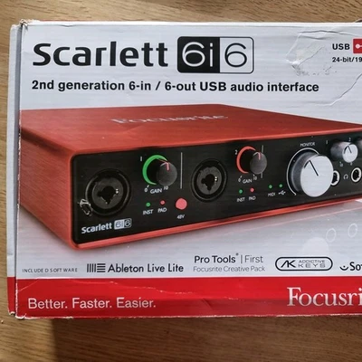 Focusrite Scarlett 6i6 2nd Gen USB Audio Interface Red - Image 1 of 4