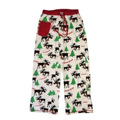 Lazy One Pijama Salón Yoga Pantalones Navidad Pequeño Alce PJ’s Moosletoe Lodge Usado en Excelente Condición Foto 1 de 4
