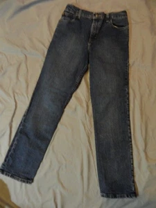 WRANGLER BOYS JEANS 14REG BLUE MID RISE DENIM 27" WAIST ADJUSTABLE 5 POCKETS - Picture 1 of 7
