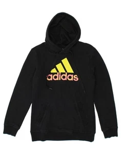ADIDAS Womens Graphic Sweatshirt Jumper UK 10 Small Black Cotton MO02 - Picture 1 of 3
