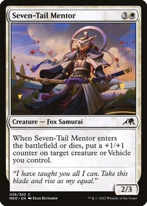 MTG Magic NEO Kamigawa Neon Dynasty - 1x EN NM 036 C Seven-Tail Mentor - Picture 1 of 1
