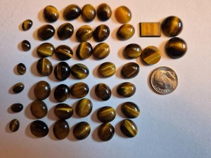 Natürliches Tigerauge poliert und geschliffen gold und braun Farbe 45 Stück 4 ein Preis - Bild 1 von 1